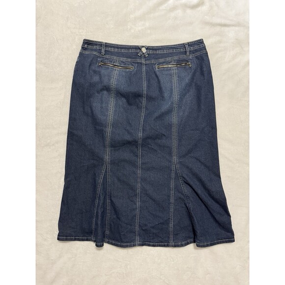 Cato Woman Plus Size Stretchy Blue Jean Denim Skirt Size 22W Long Modest - Picture 3 of 7